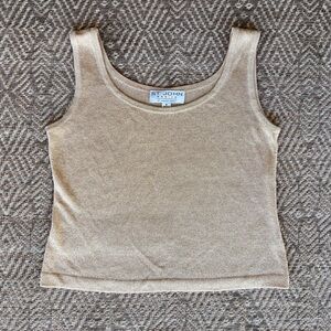 St. John Basics Women's‎ Gold Metallic Sparkly Sweater Tank Top Shell Holiday P